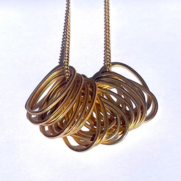 Gold Necklace with Rings - Picture 2 of 4